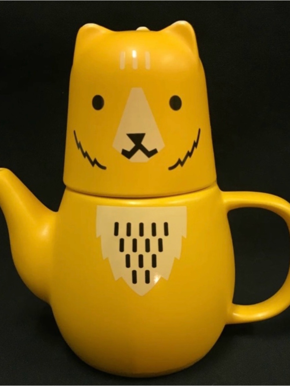 Stonewear Cat Teapot and Cup Set